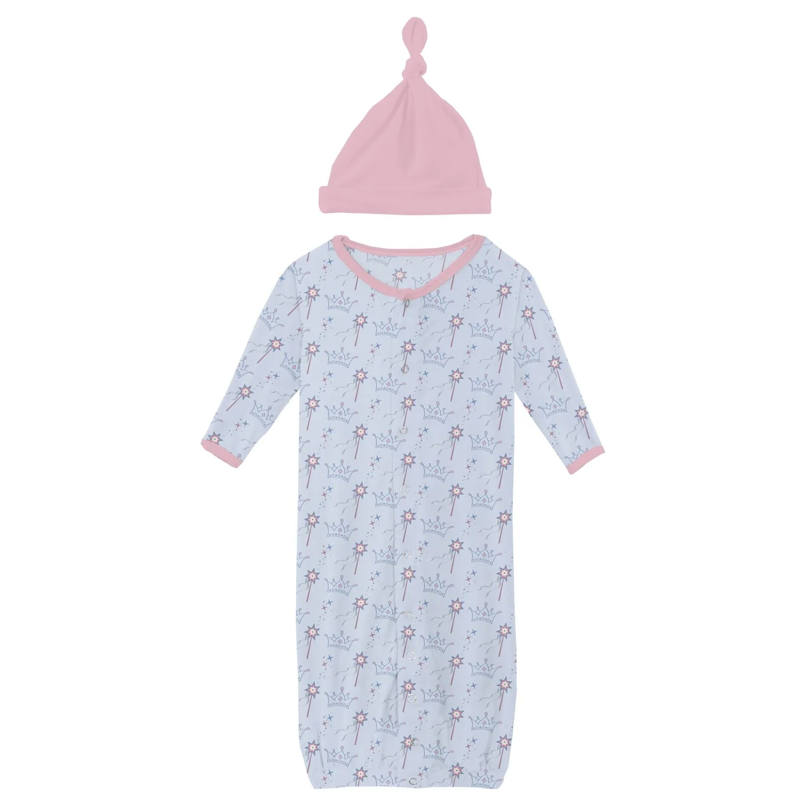 Print Layette Converter Gown & Hat Set Dew Magical Princess