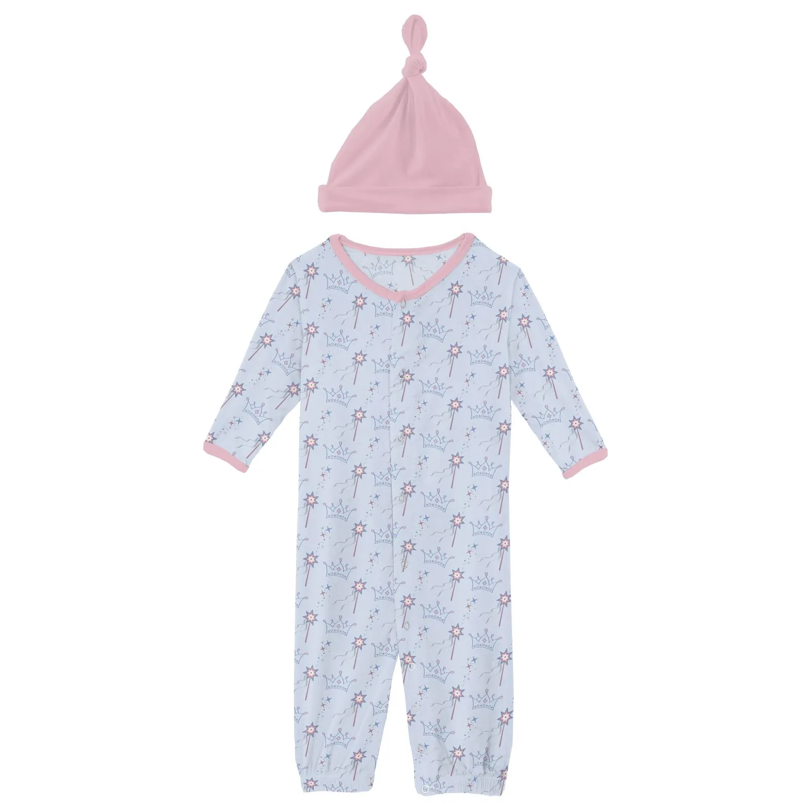 Print Layette Converter Gown & Hat Set Dew Magical Princess