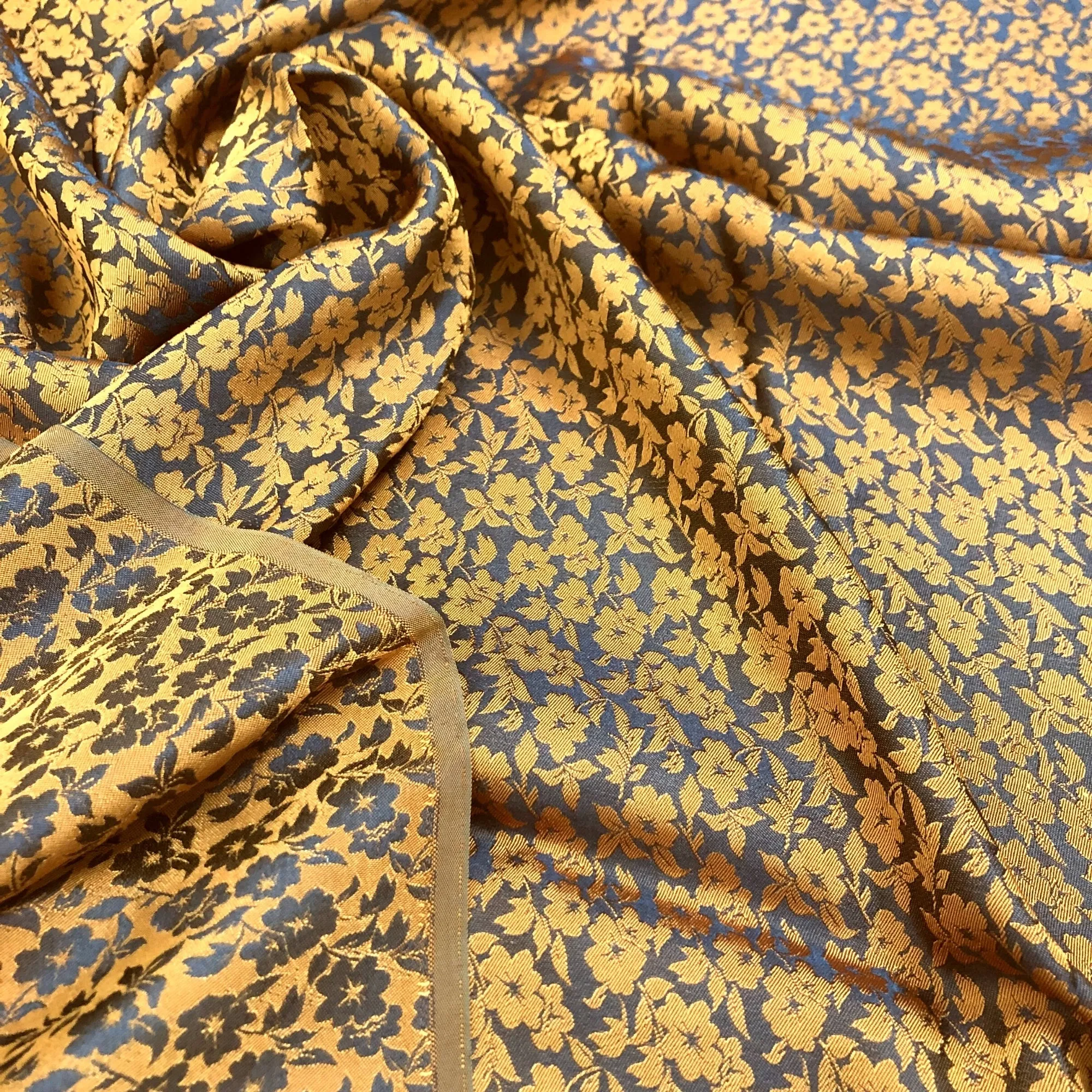 PURE MULBERRY SILK fabric by the yard - Floral silk - Handmade fabric – Dress making – Silk for sewing - Silk apparel fabric