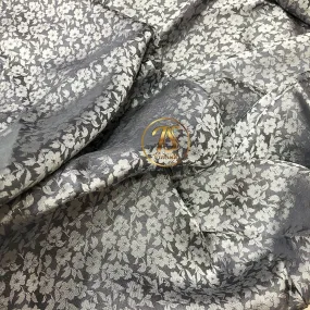 PURE MULBERRY SILK fabric by the yard - Gray silk fabric - Handmade fabric – Dress making – Silk for sewing - Silk apparel fabric