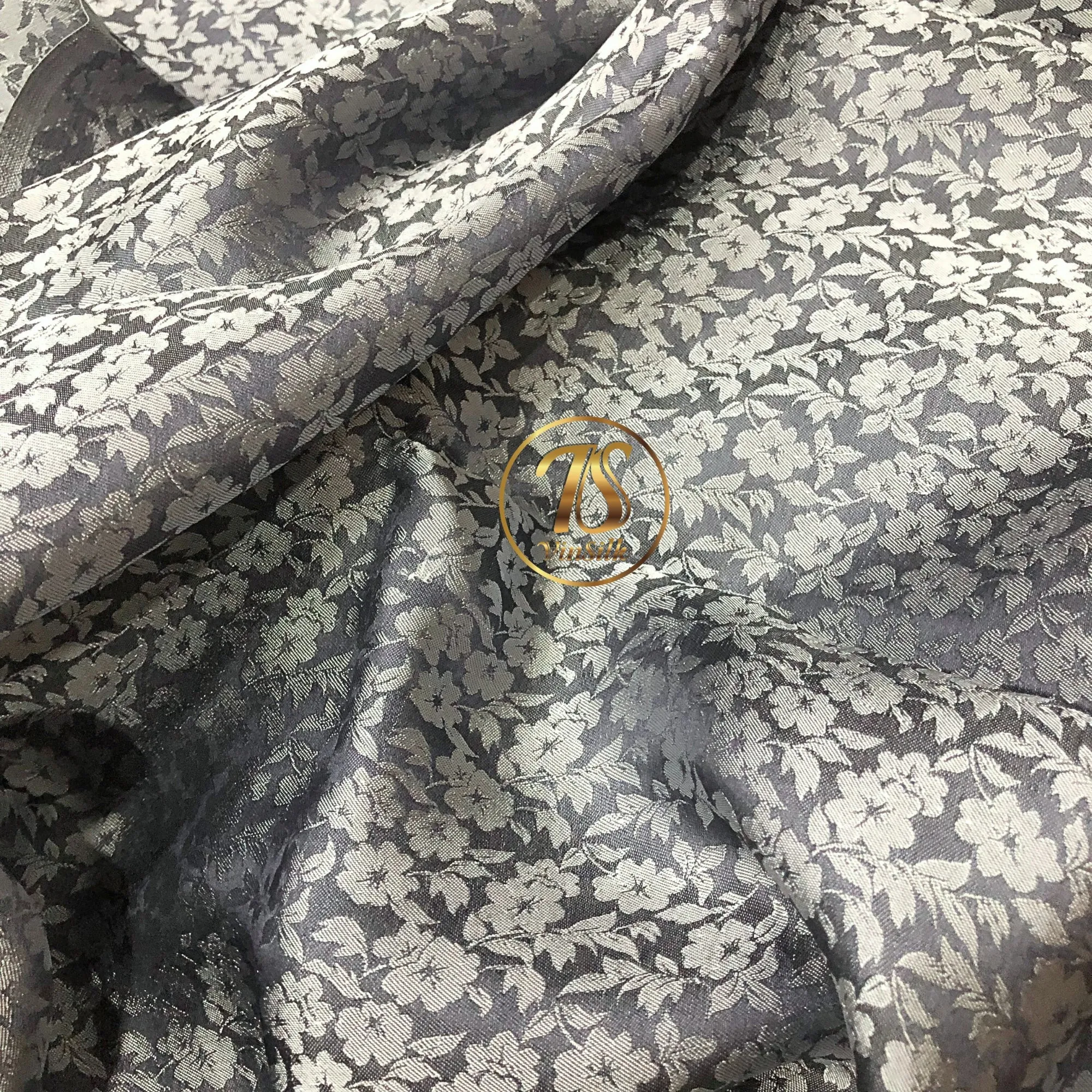 PURE MULBERRY SILK fabric by the yard - Gray silk fabric - Handmade fabric – Dress making – Silk for sewing - Silk apparel fabric