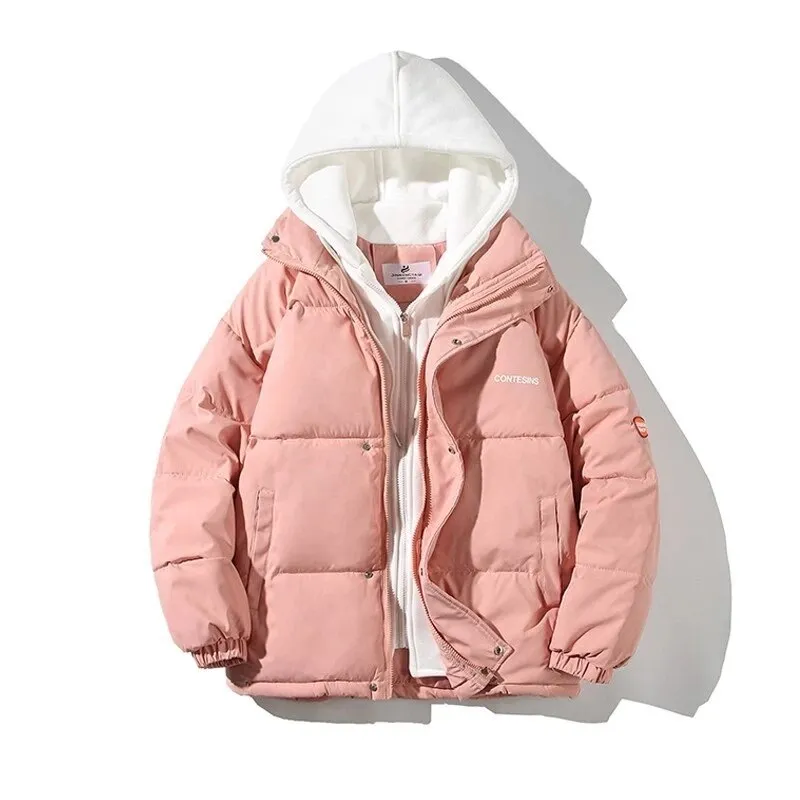 Purpdrank - Women's Winter Oversize Jacket 2023 Down Cotton Padded Coat Female Loose Casual Overcoat Female Fashion Hooded Short Parkas