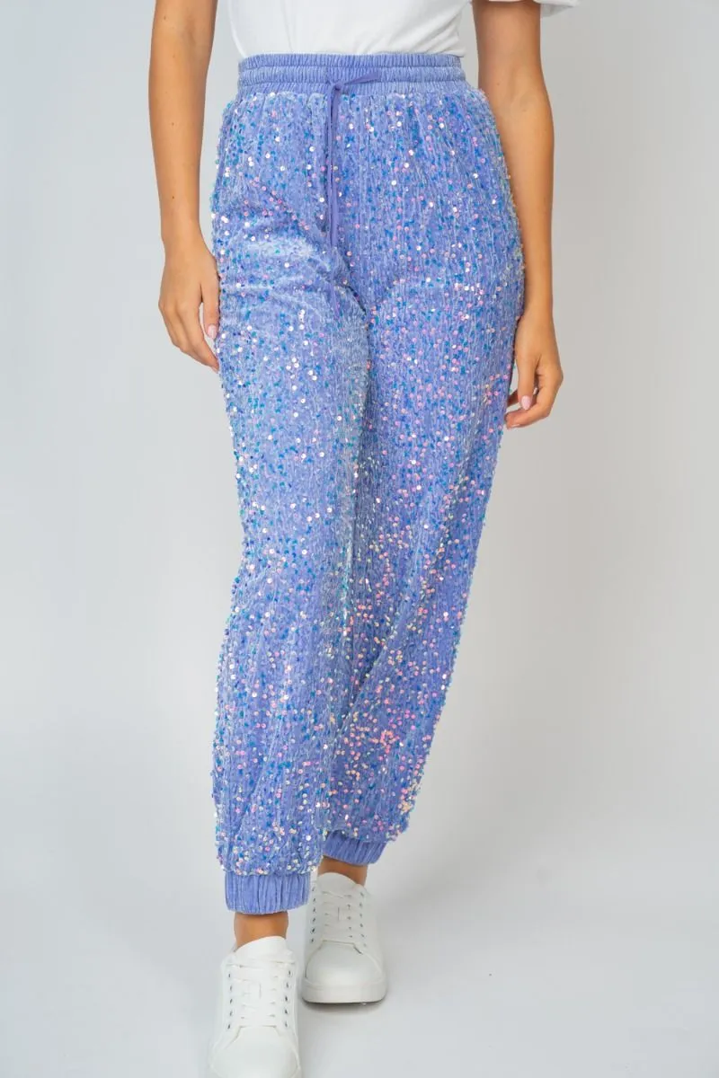 "Disco Diva" Velvet and Sequin Joggers (Multiple Colors)