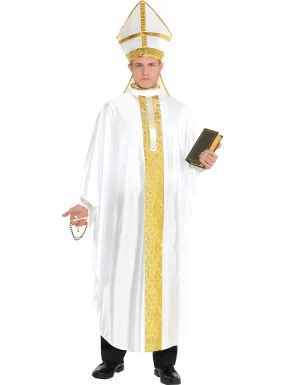 Religious Gold and White Pope Mens Plus Size Costume