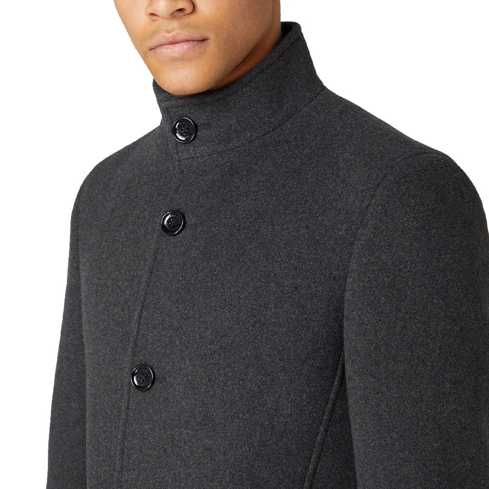 Remus Uomo Wool-Rich Overcoat | Charcoal