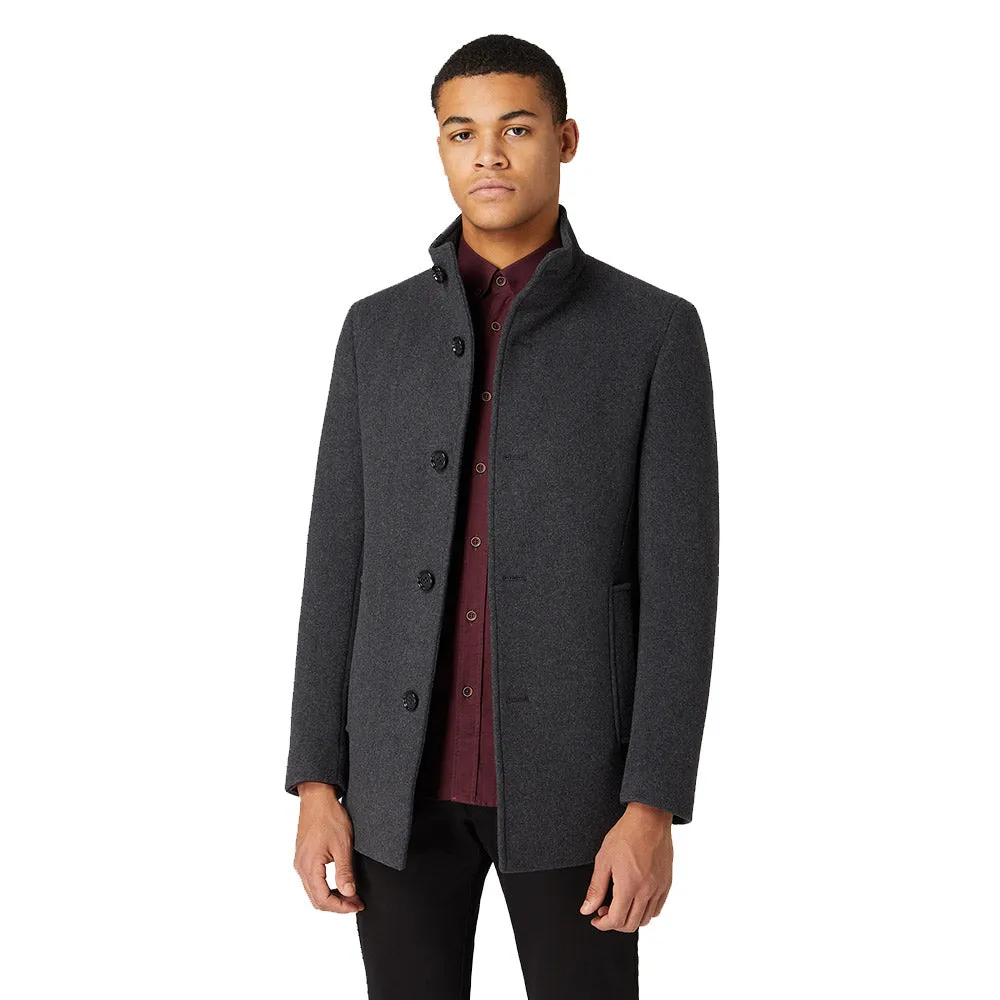 Remus Uomo Wool-Rich Overcoat | Charcoal