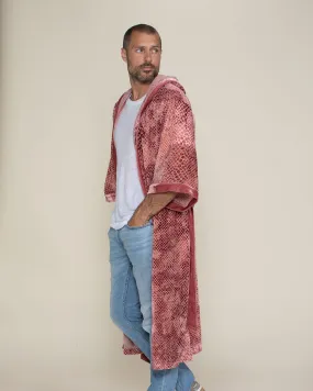 Rose Crocodile Hooded Burnout Velvet Kimono | Men's