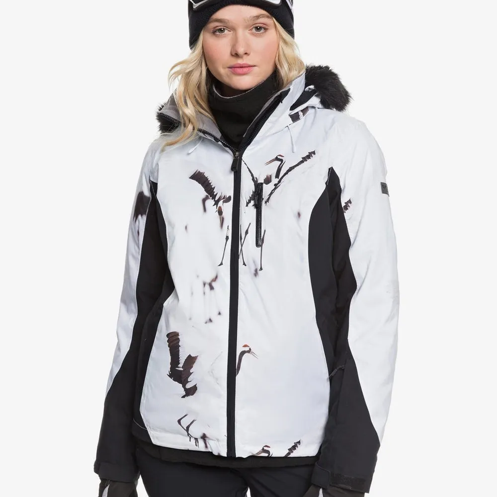 Roxy Jet Ski Premium Snowboard/Ski Jacket - White Birds