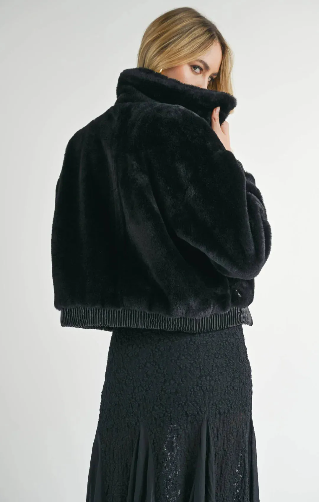 Sage The Label - Daring Vegan Fur Zip Up Jacket