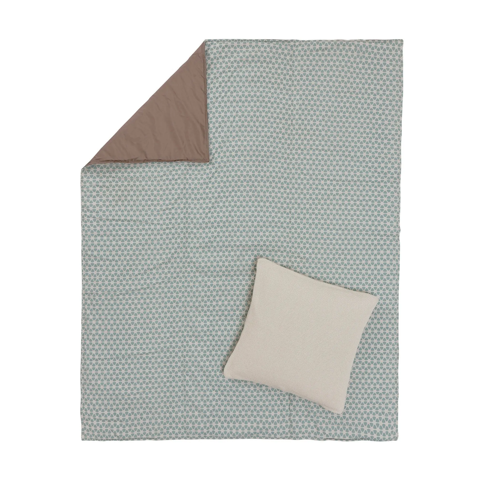 Saldanha Picnic Blanket [Blue grey/Natural/Taupe]