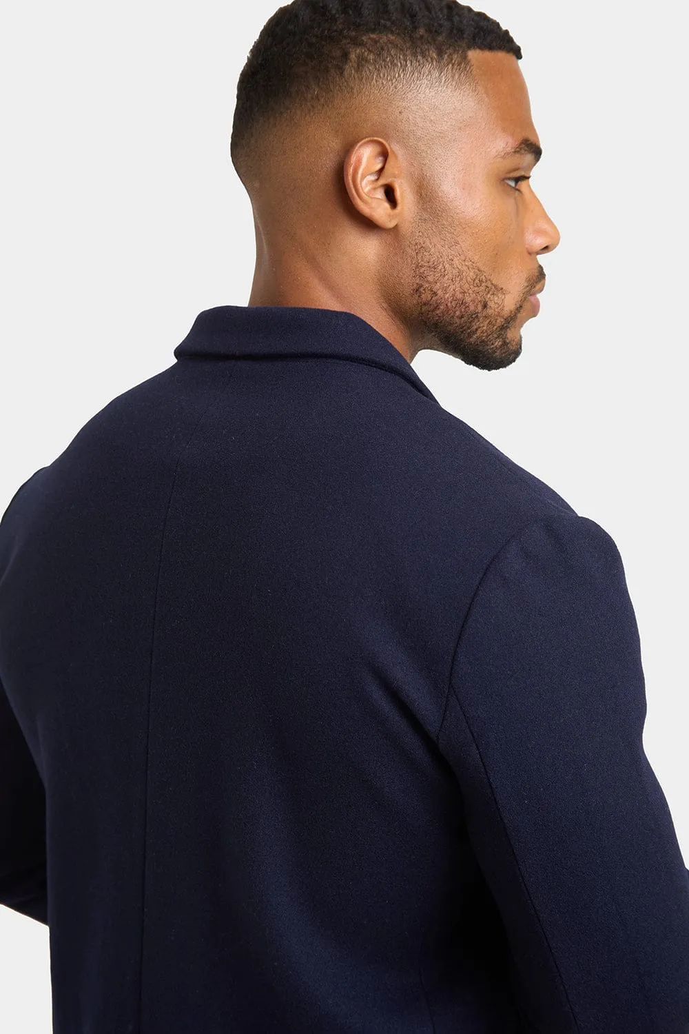 Single Breasted Overcoat in Navy