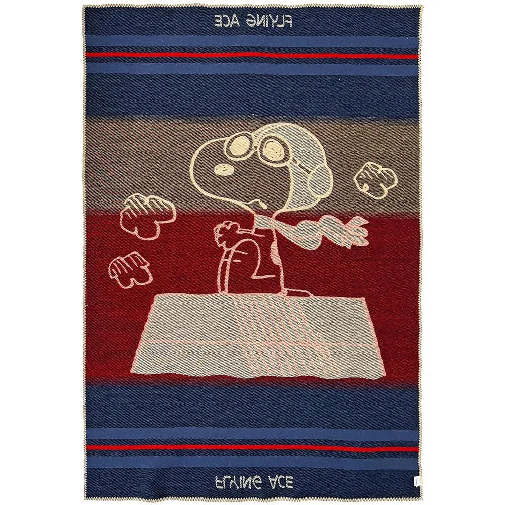 Snoopy Flying Ace Wool Throw Blanket