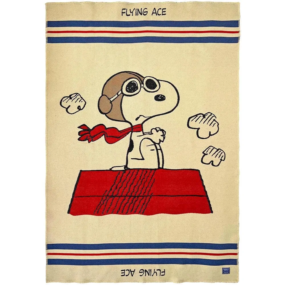 Snoopy Flying Ace Wool Throw Blanket