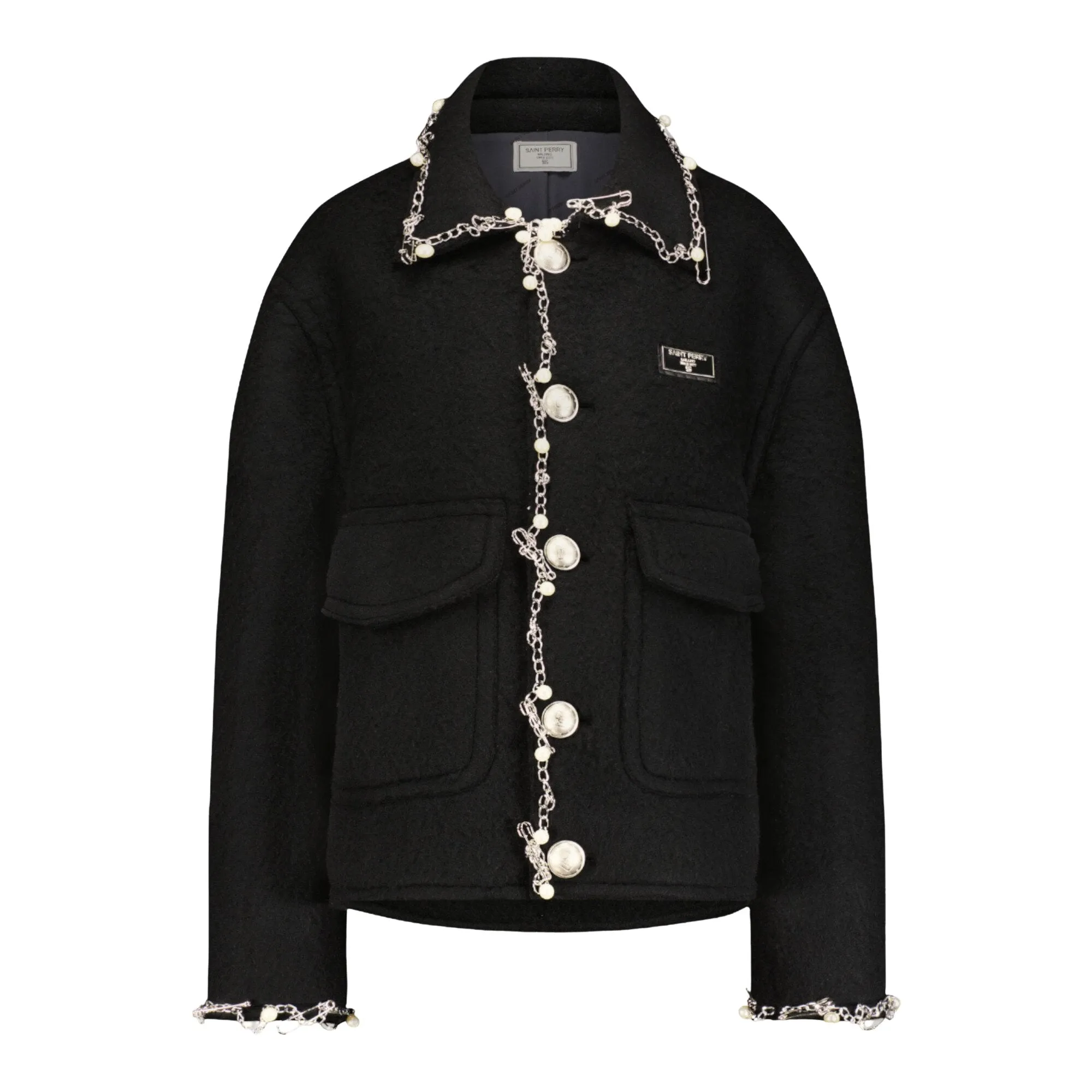 Stud and pearls embellished Jacket