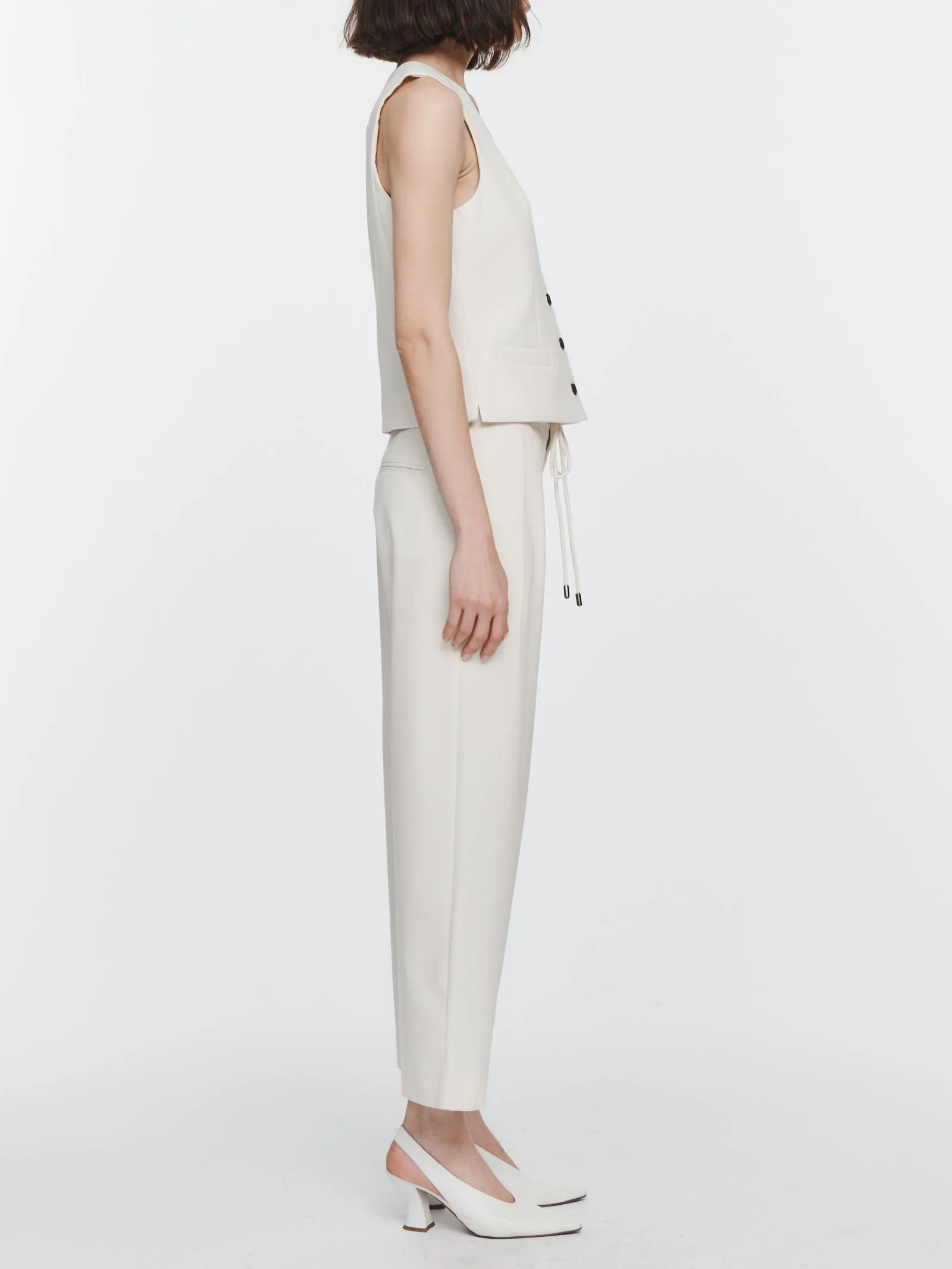 Tailored Vest in Ivory