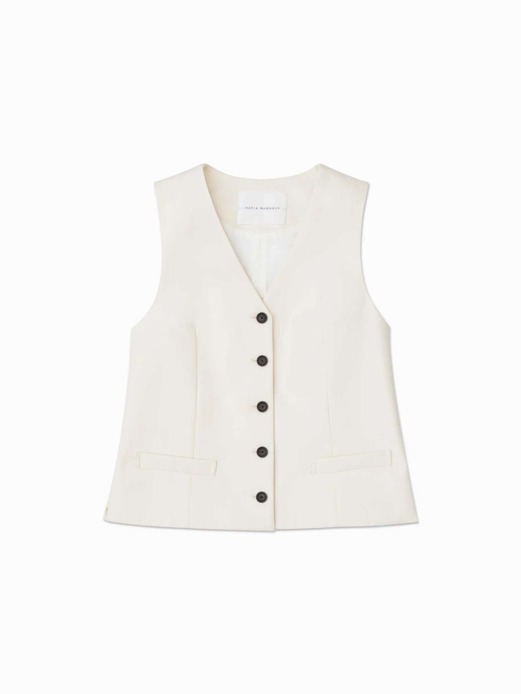 Tailored Vest in Ivory