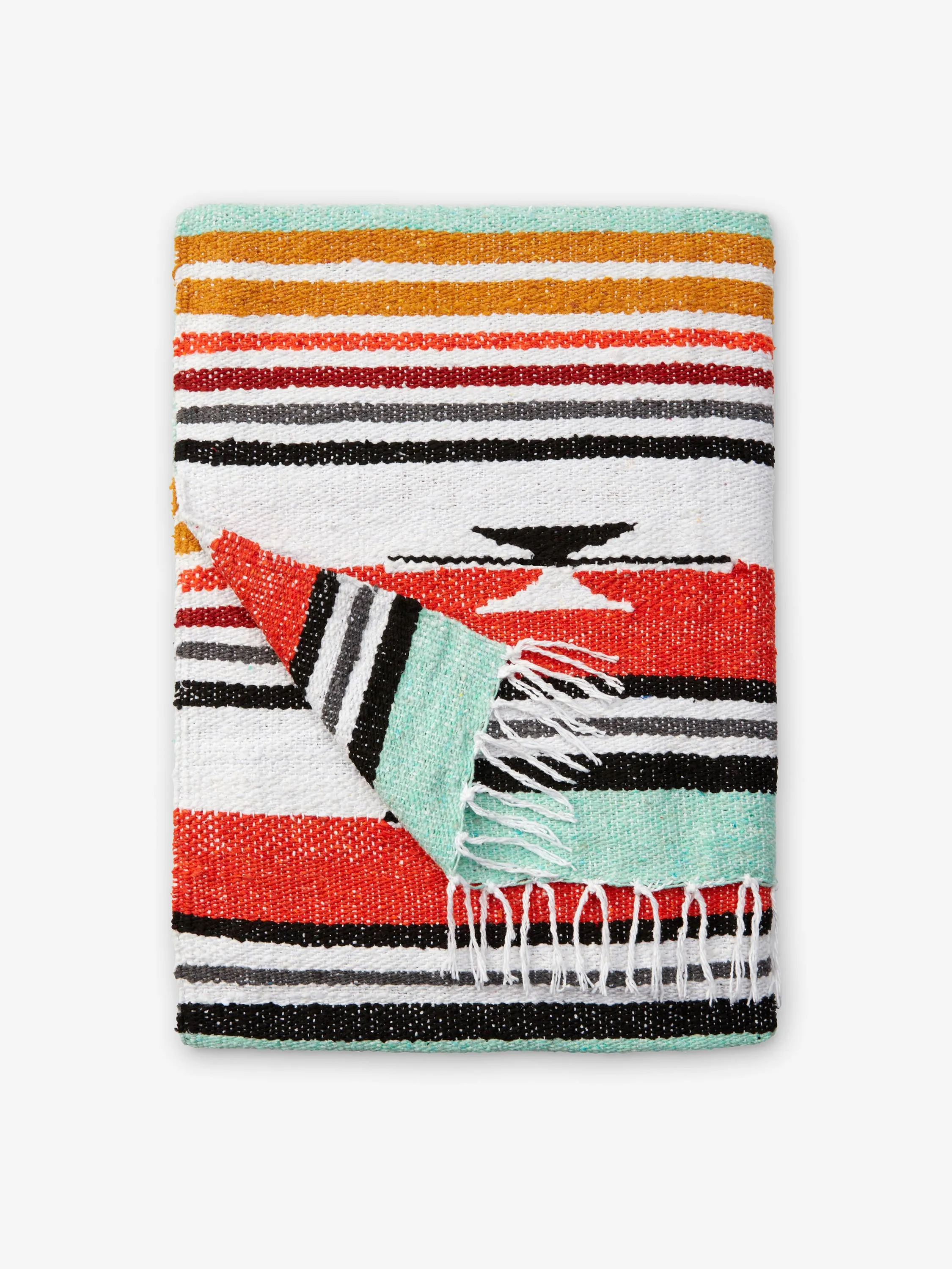 Teal Baja Mexican Blanket