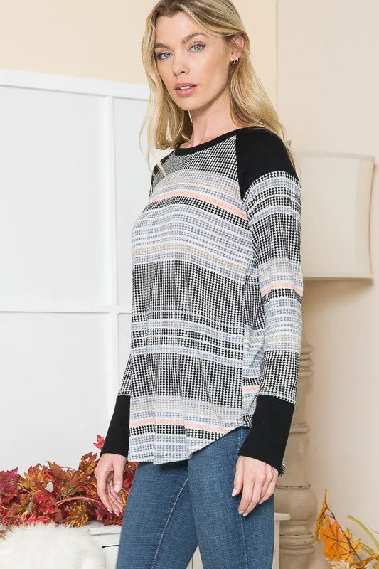 Textured Stripe Knit Top