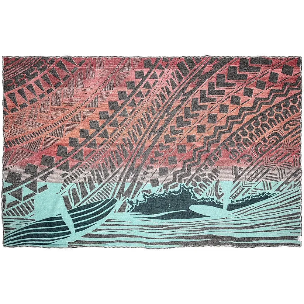 Thad Nakao "Dawn Patrol" Wool Throw Blanket