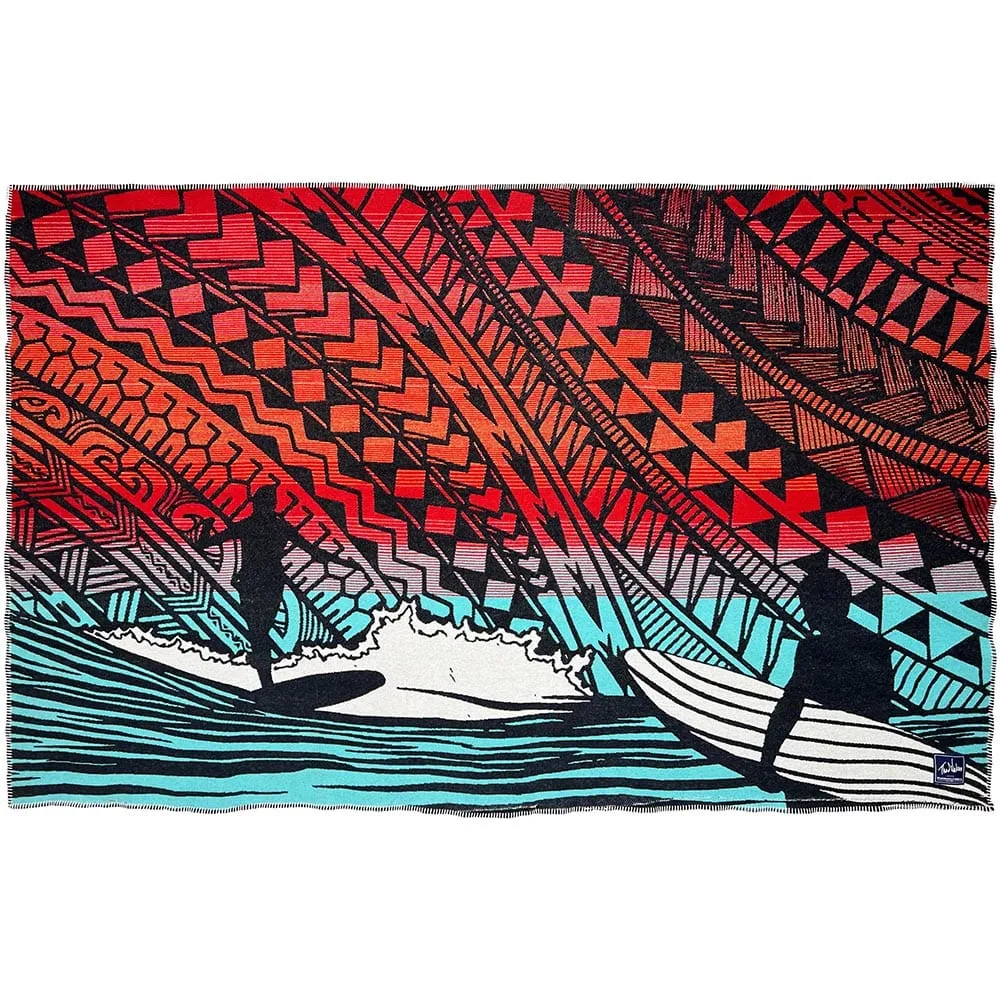 Thad Nakao "Dawn Patrol" Wool Throw Blanket