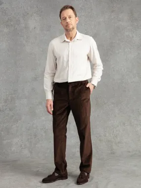 The Cashmere Cord Drawstring Trousers - Bark