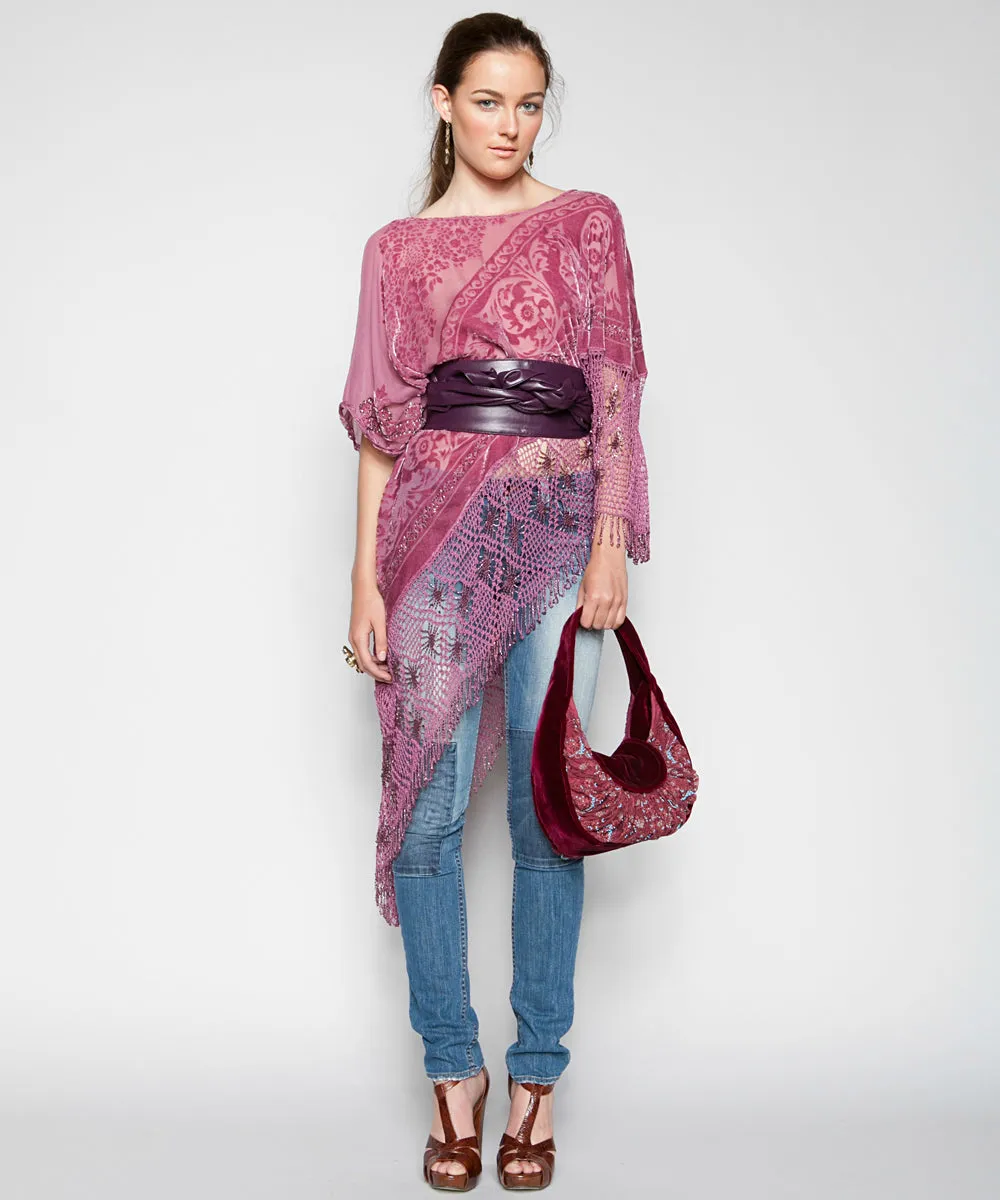 THE ROSE MIRABELLA SILK PONCHO