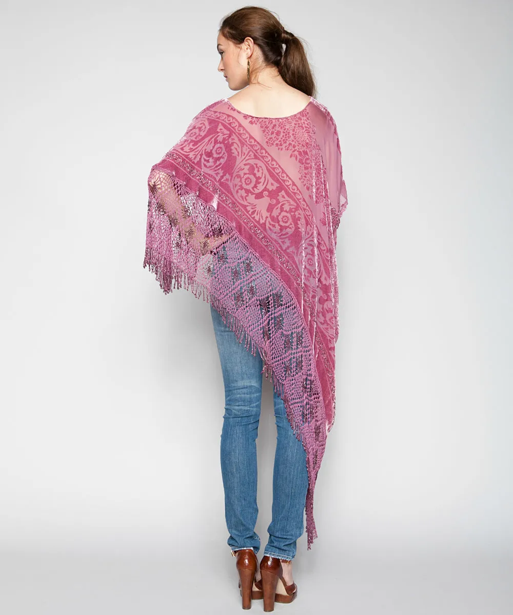 THE ROSE MIRABELLA SILK PONCHO