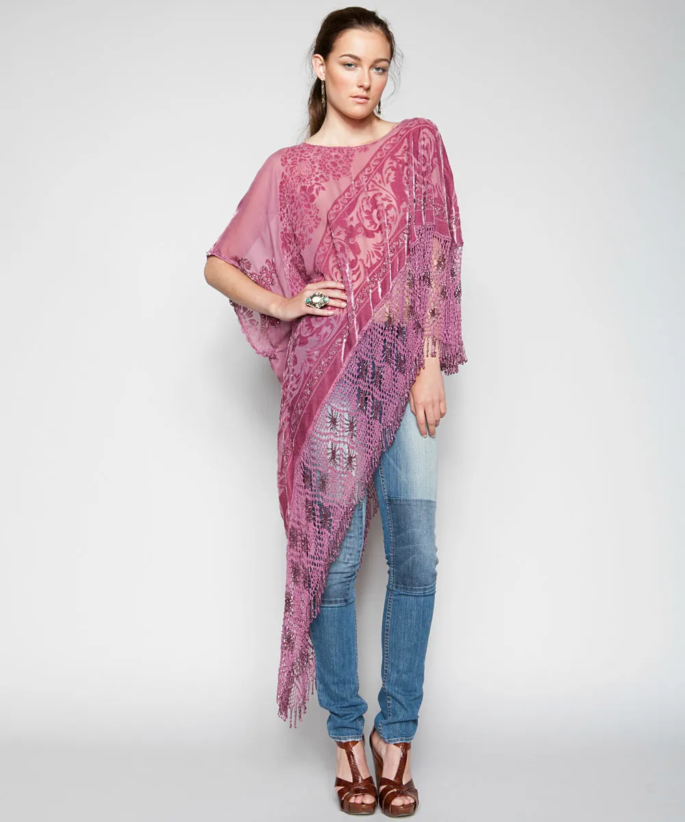 THE ROSE MIRABELLA SILK PONCHO