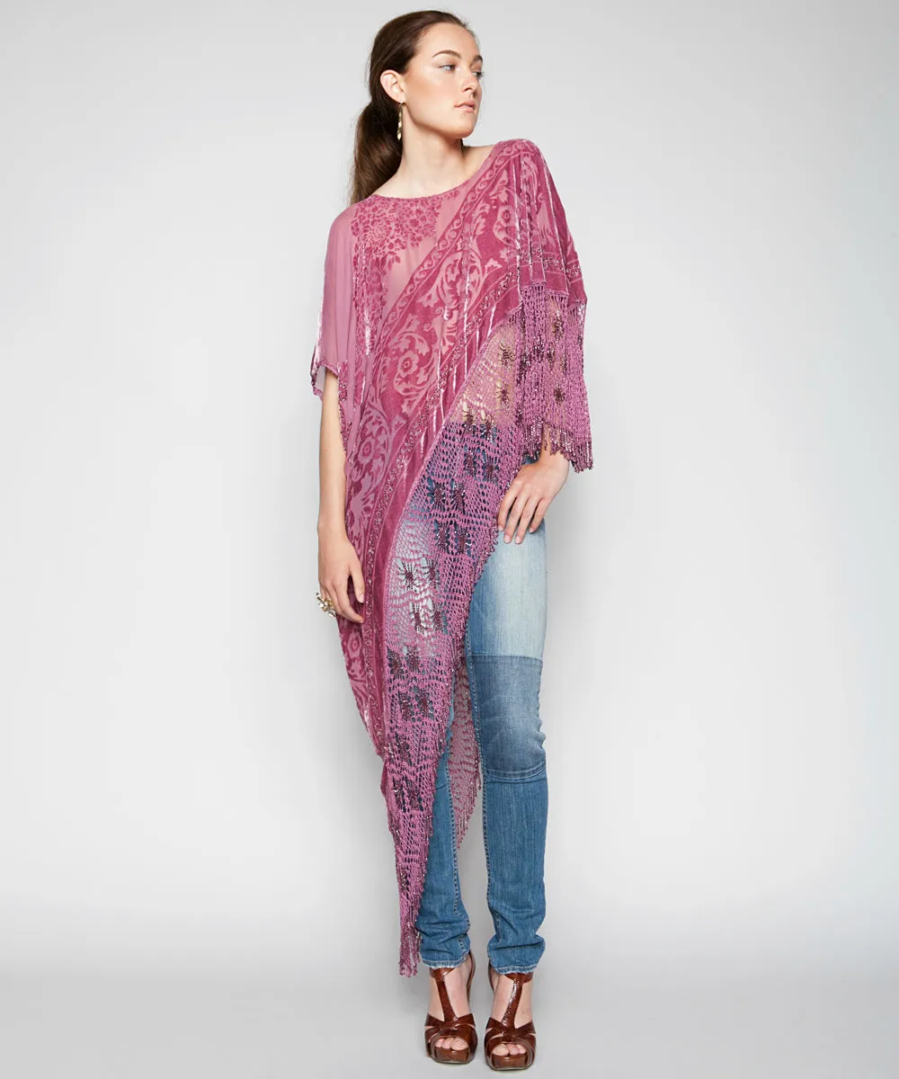 THE ROSE MIRABELLA SILK PONCHO