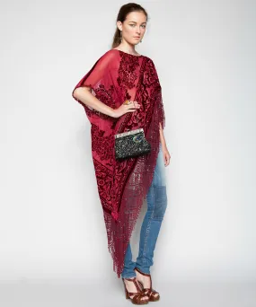 THE SCARLET MIRABELLA SILK PONCHO