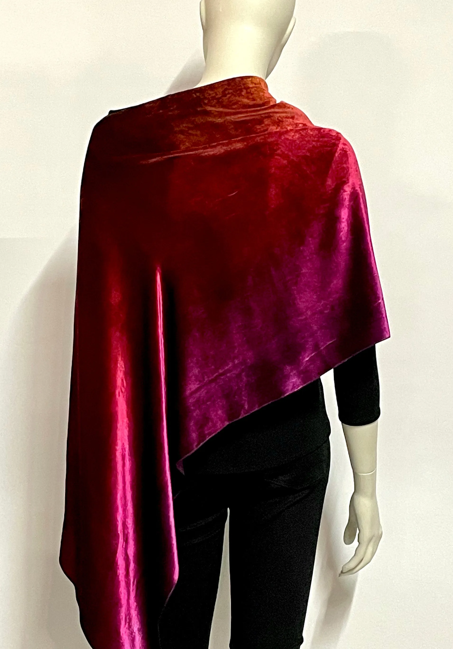 Velvet Poncho in Sunset