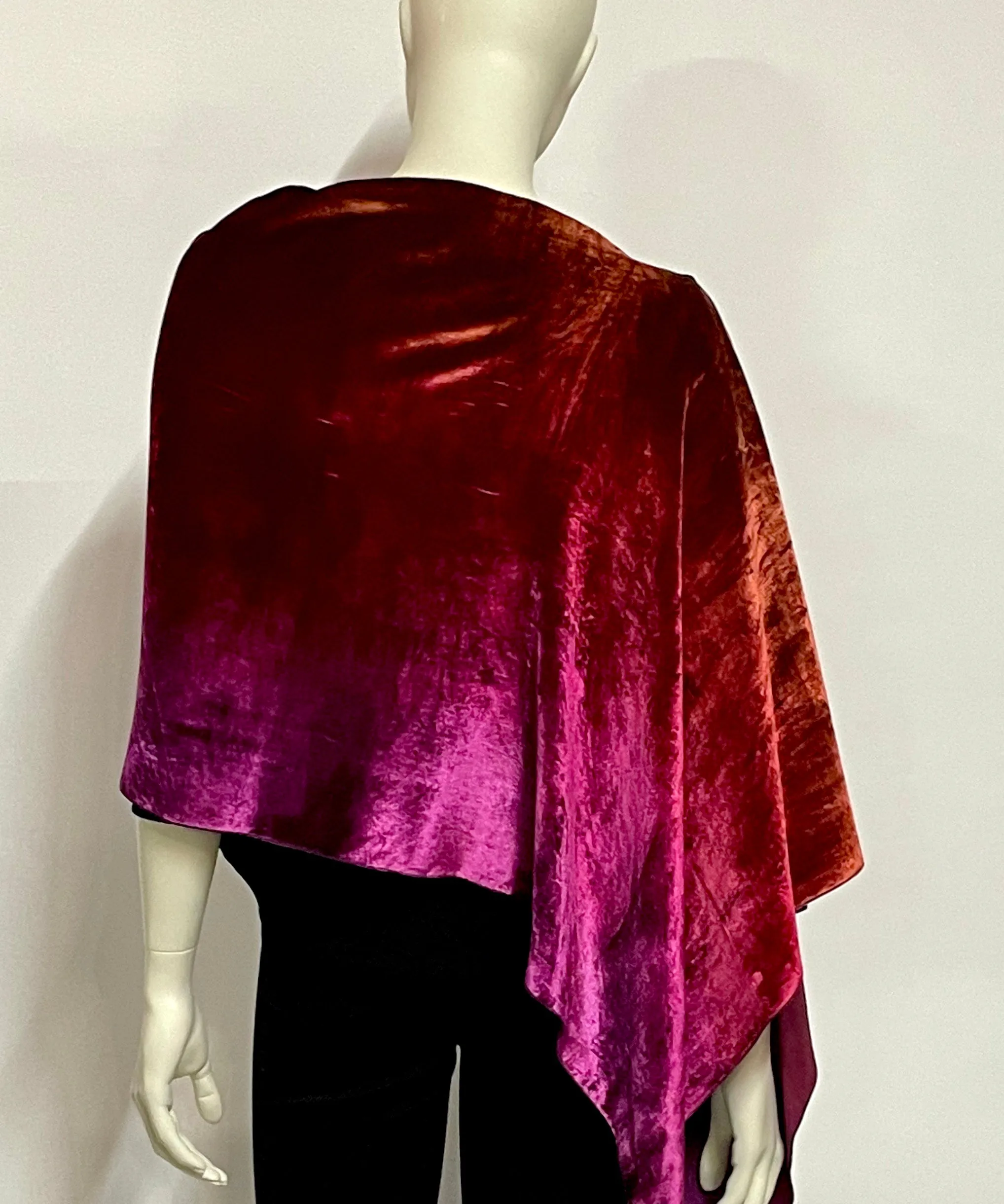 Velvet Poncho in Sunset