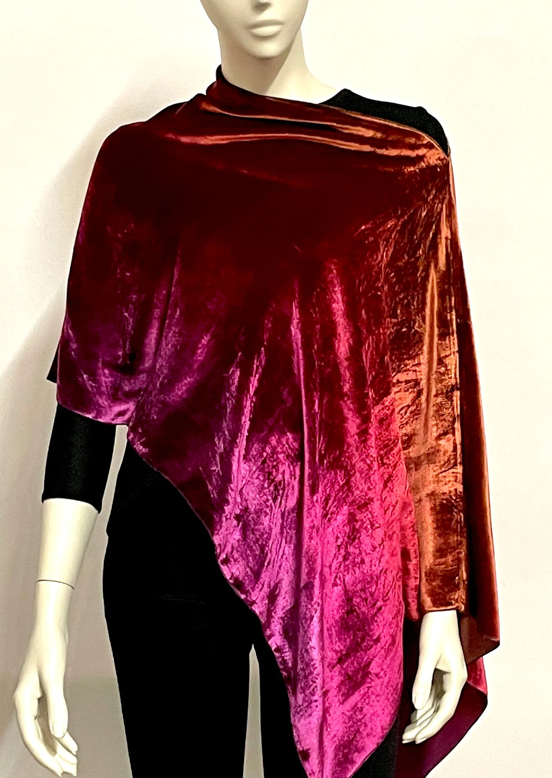 Velvet Poncho in Sunset