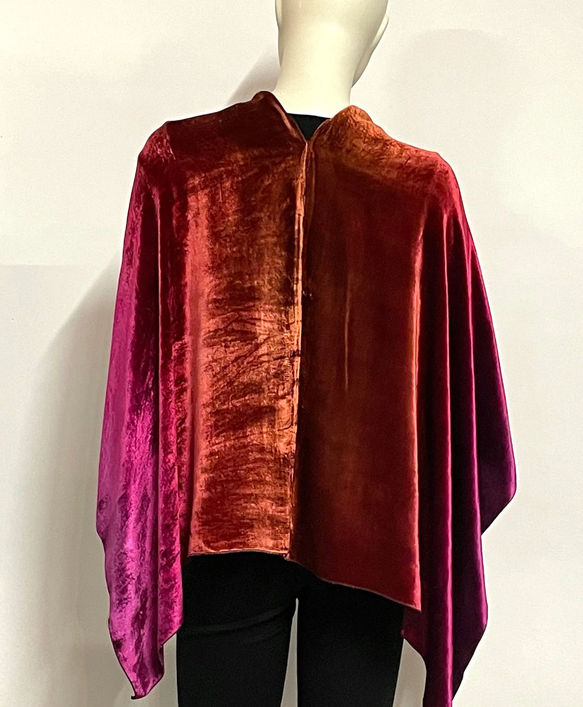 Velvet Poncho in Sunset