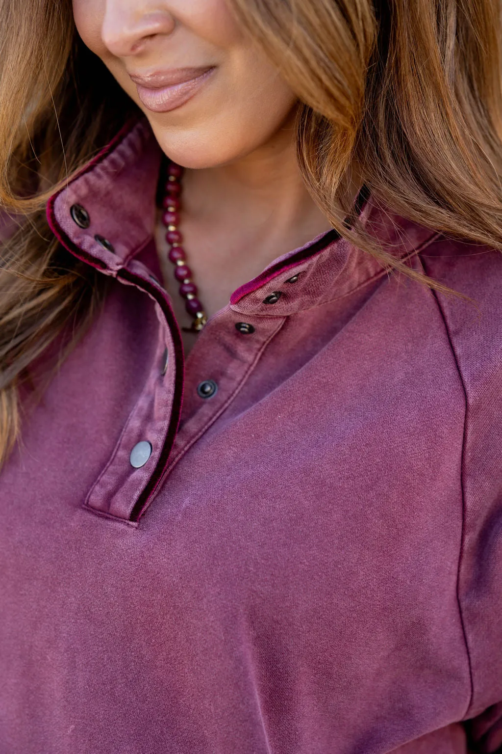 Velvet Trim Pullover