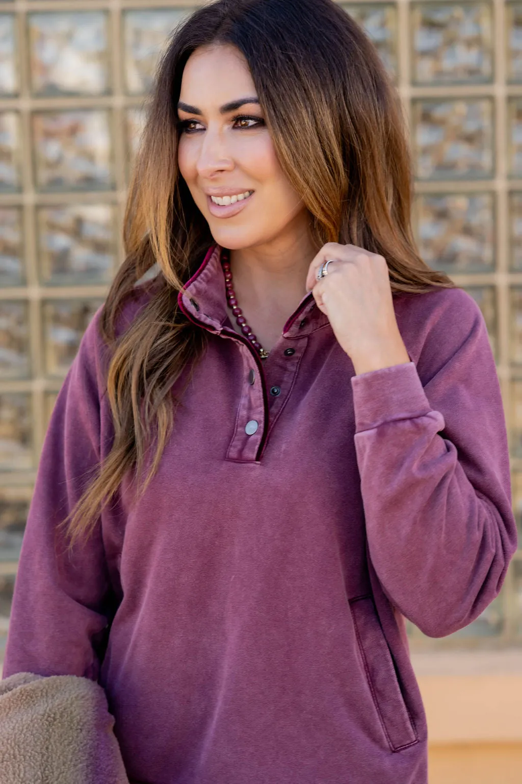 Velvet Trim Pullover