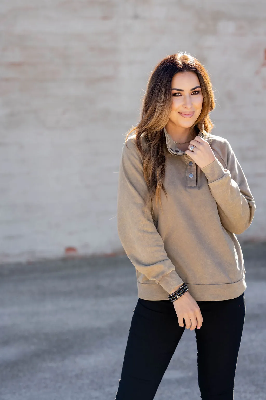 Velvet Trim Pullover