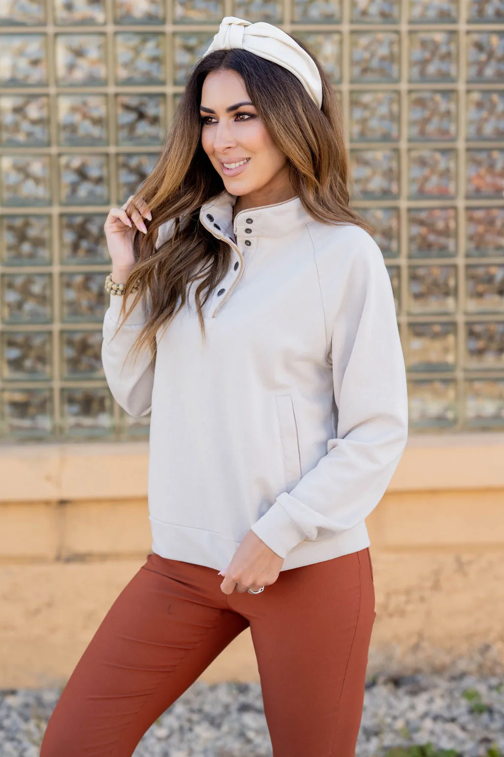 Velvet Trim Pullover