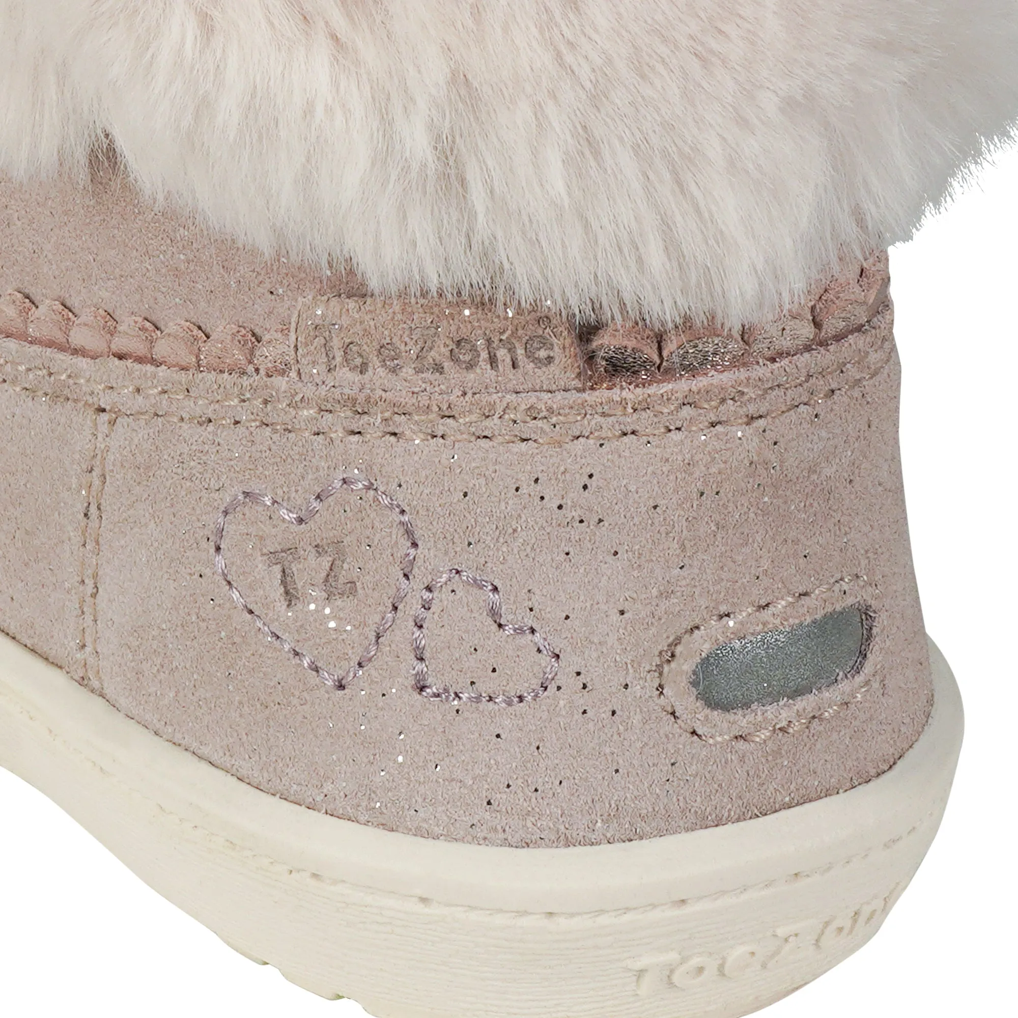 VIENNA - Girls' Pink Shimmer Fur Boots (Available in Half Sizes)