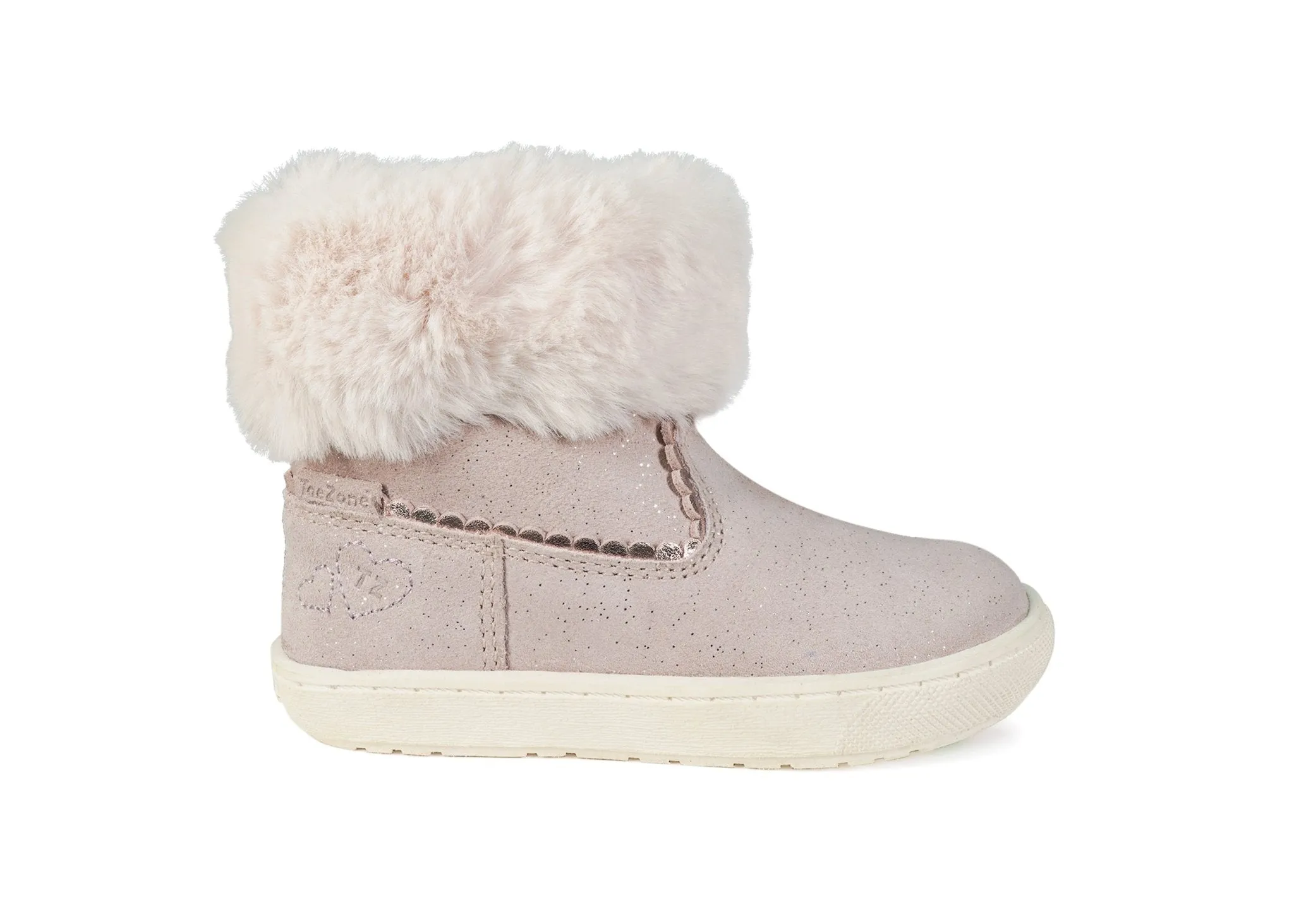 VIENNA - Girls' Pink Shimmer Fur Boots (Available in Half Sizes)