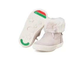 VIENNA - Girls' Pink Shimmer Fur Boots (Available in Half Sizes)