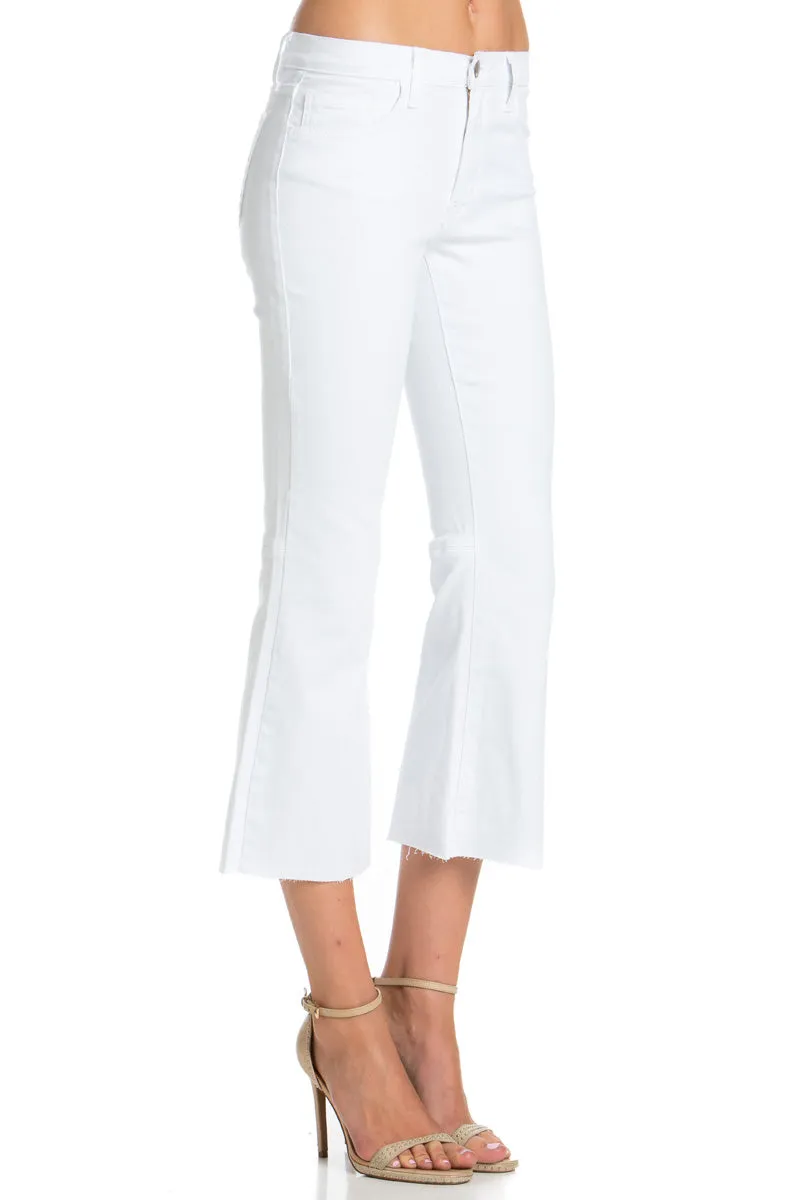 Walk of Fame Culotte Denim Flared Jeans White