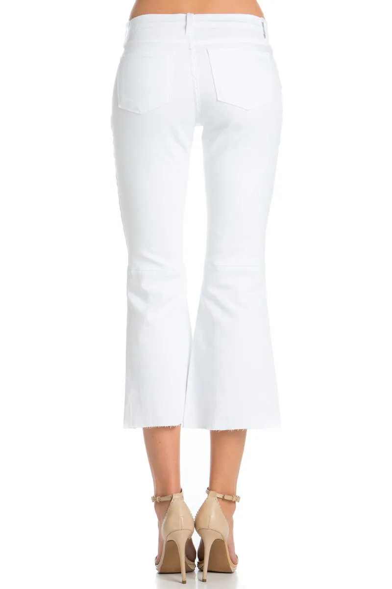 Walk of Fame Culotte Denim Flared Jeans White