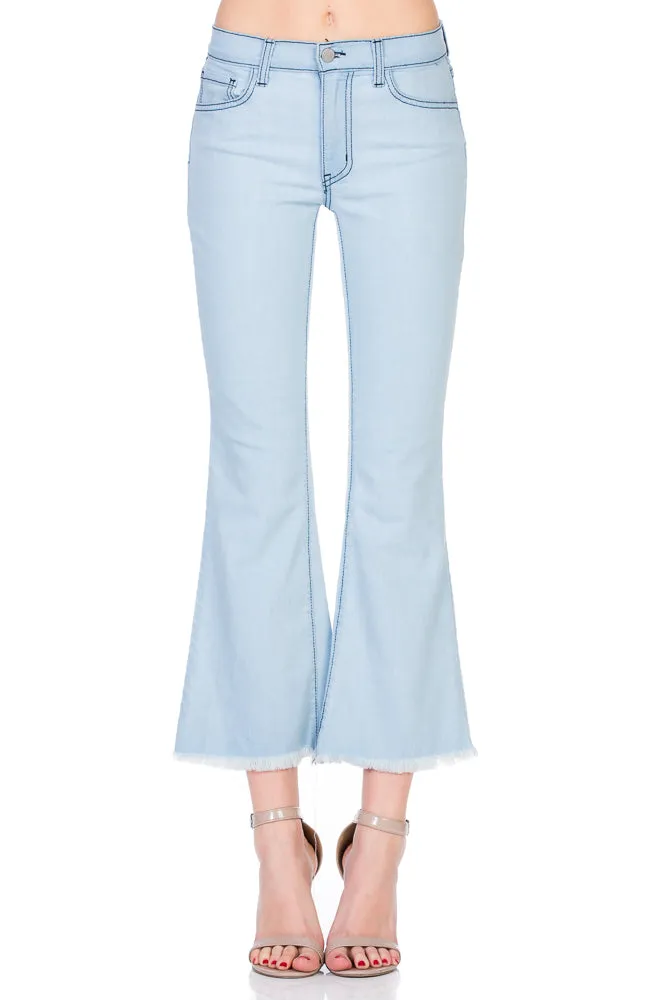 Walk of Fame Culotte Denim Flared Jeans White