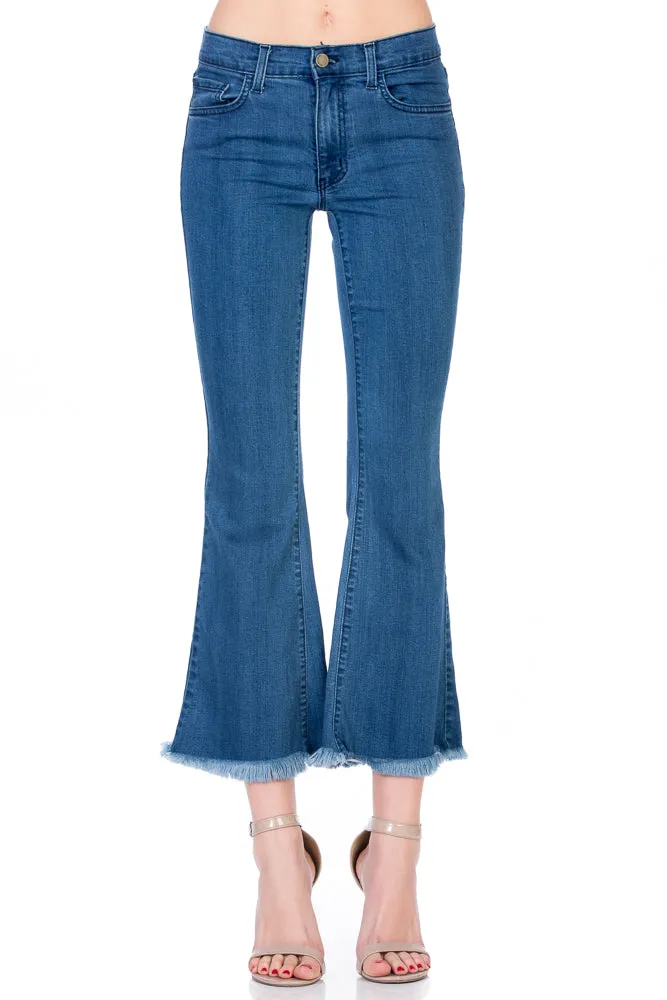 Walk of Fame Culotte Denim Flared Jeans White