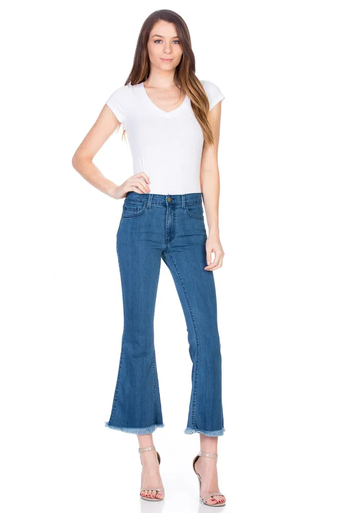 Walk of Fame Culotte Denim Flared Jeans White