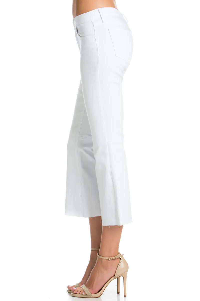 Walk of Fame Culotte Denim Flared Jeans White