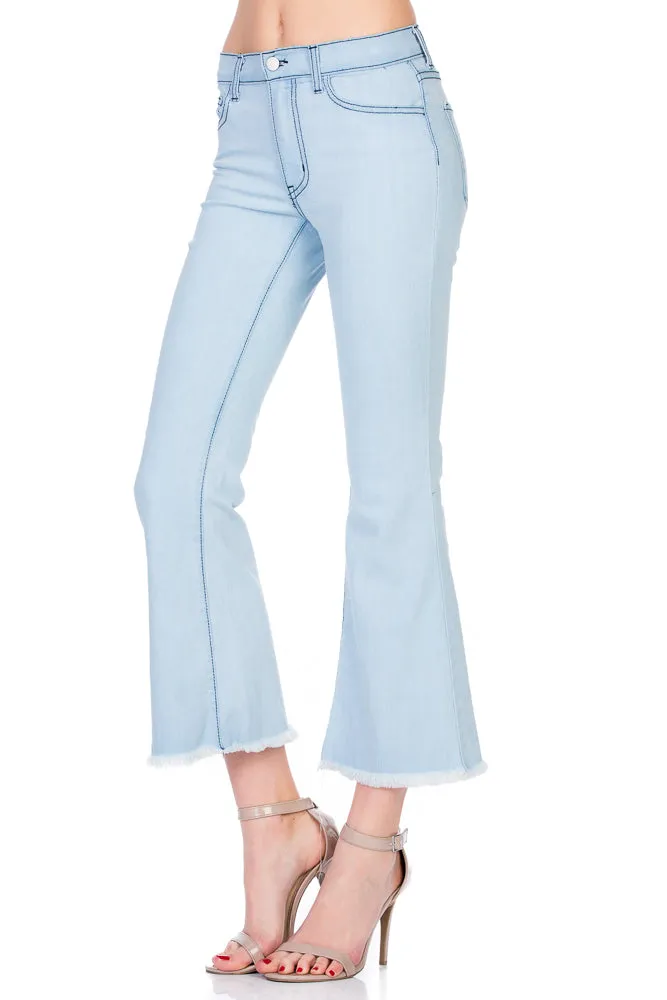 Walk of Fame Culotte Denim Flared Jeans White