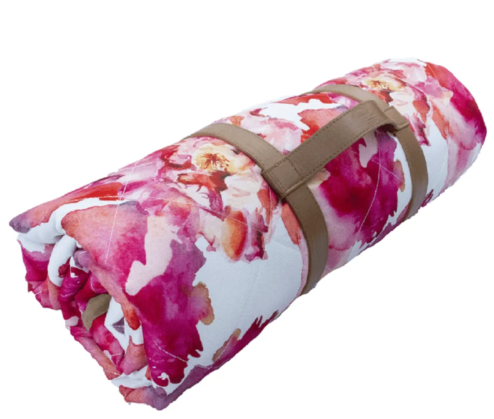 Waterproof Picnic Mat, Blush and Blocks, Floral