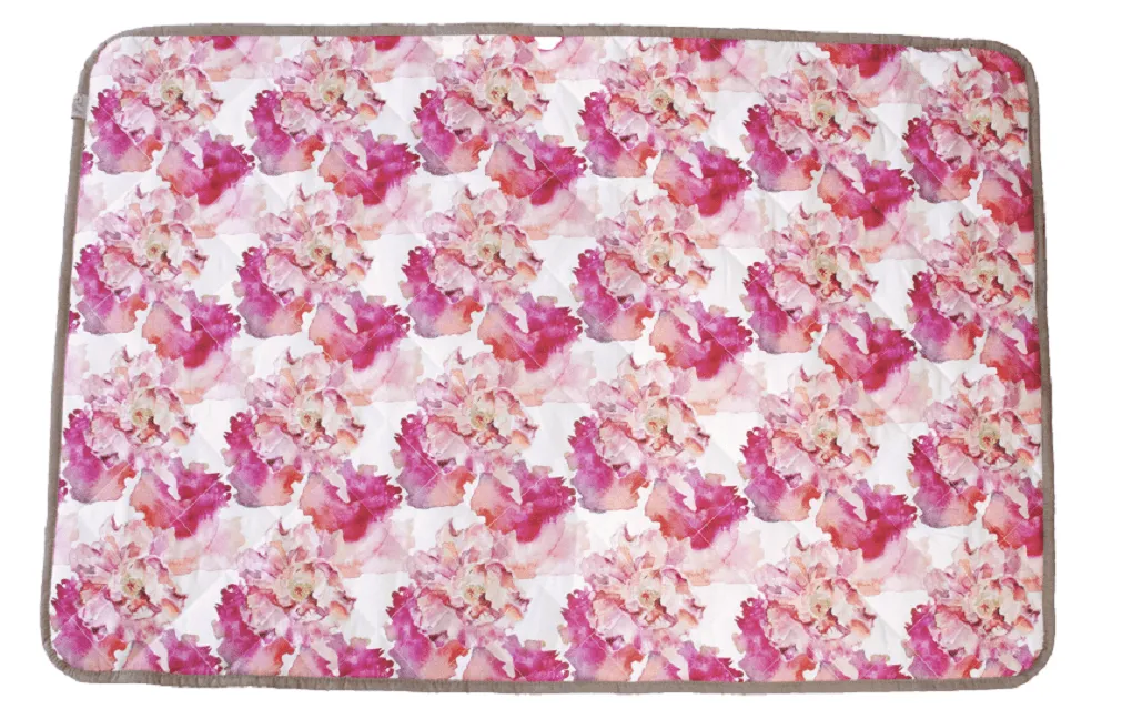 Waterproof Picnic Mat, Blush and Blocks, Floral